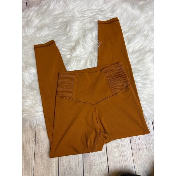Aerie Offline 7/8 Leggings Burnt Orange Ruche Waist Size S NEW READ DESC - Picture 2 of 6